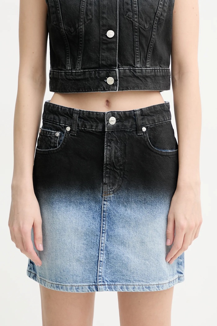 Bavlnená rifľová sukňa Moschino Jeans bavlna modrá 0104.3719