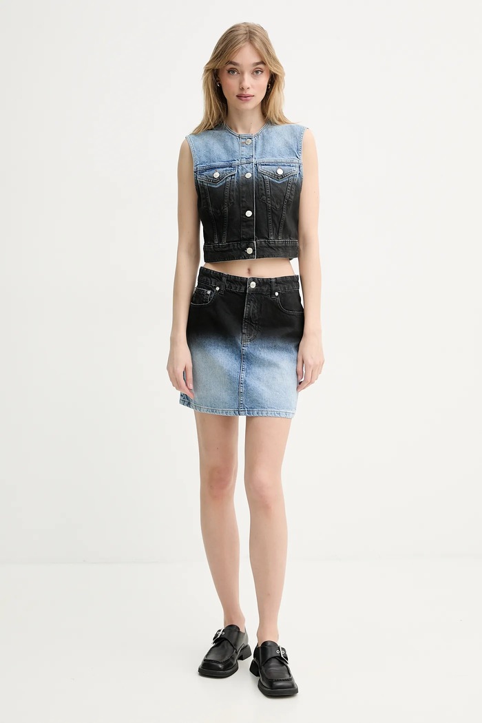 Bavlnená rifľová sukňa Moschino Jeans 0104.3719 modrá SS25
