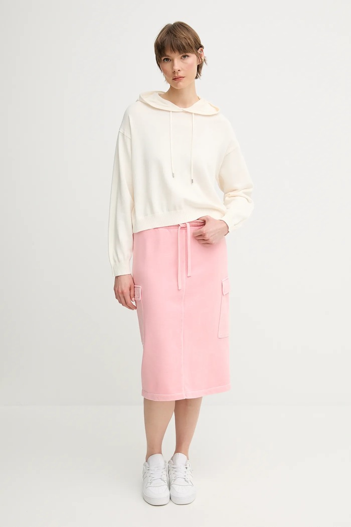 United Colors of Benetton spódnica bawełniana 39BLD000E różowy SS25