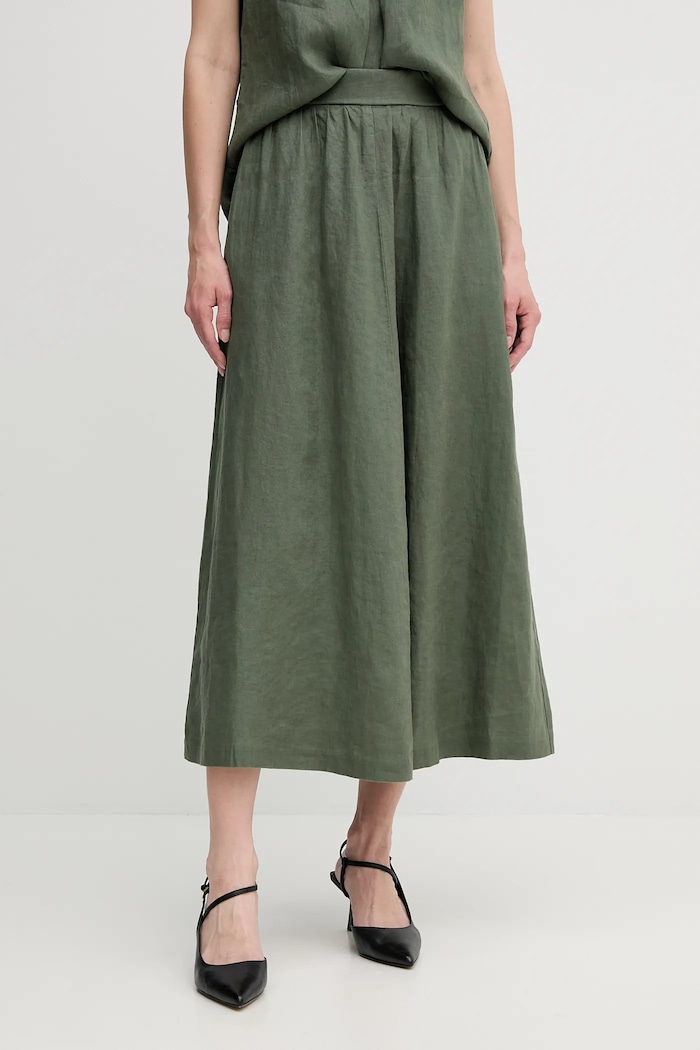 United Colors of Benetton spódnica lniana casual zielony 4AGHD004L