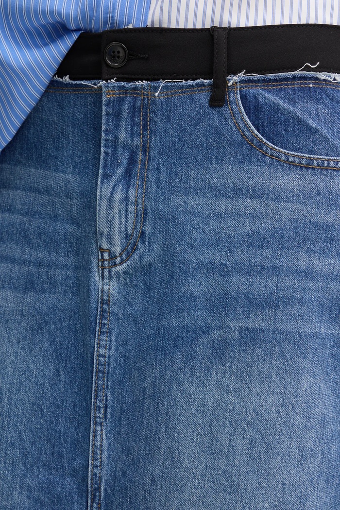 Sukňa Desigual CERVANTES modrá 25SWFD02