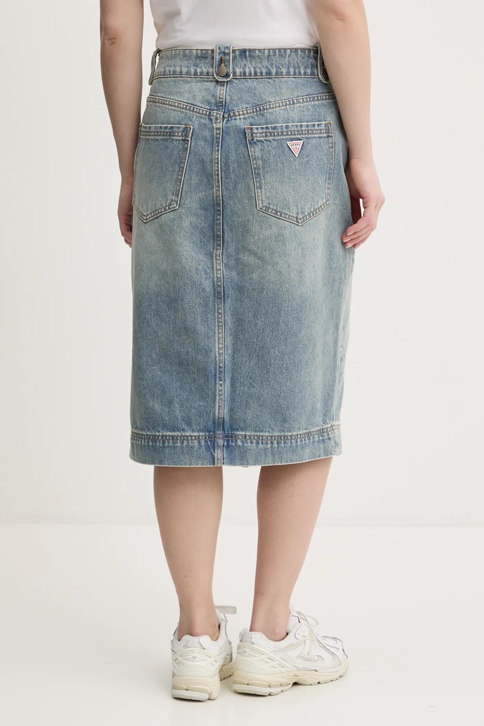 Odzież Guess Originals spódnica jeansowa W5RG35.D4XY0 niebieski