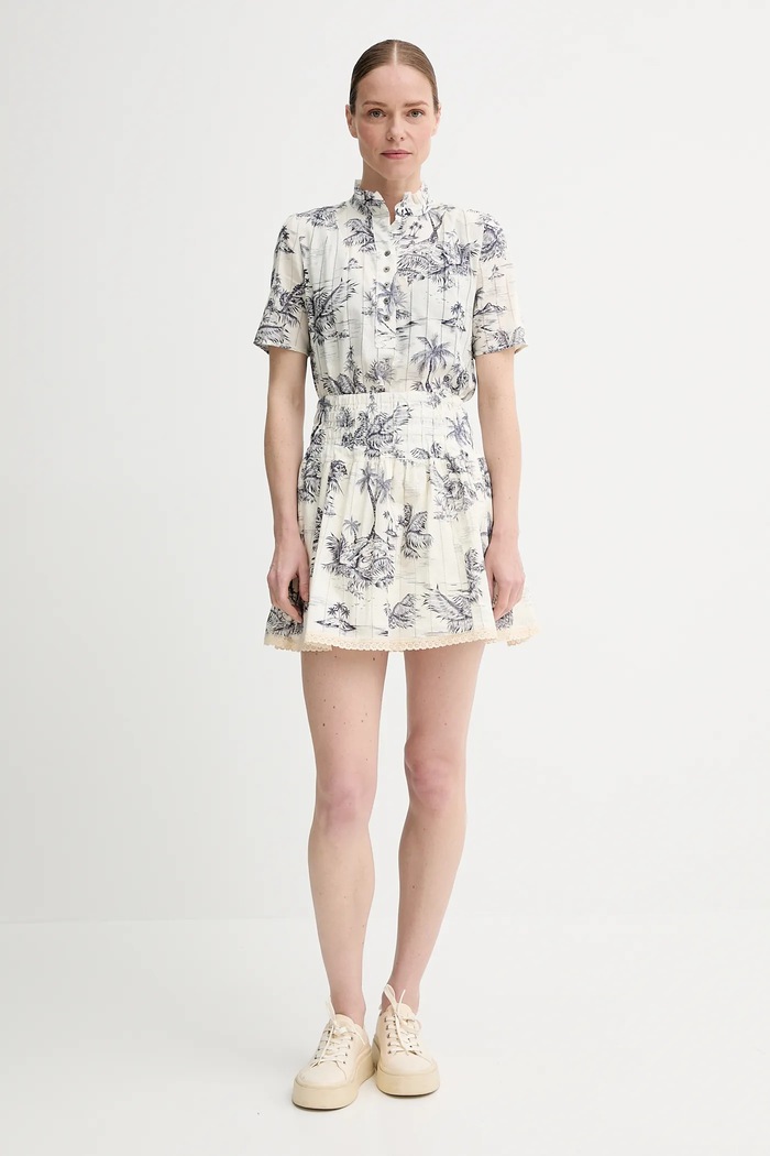 Pamučna suknja ZADIG&VOLTAIRE WWSK01604.102 bež SS25
