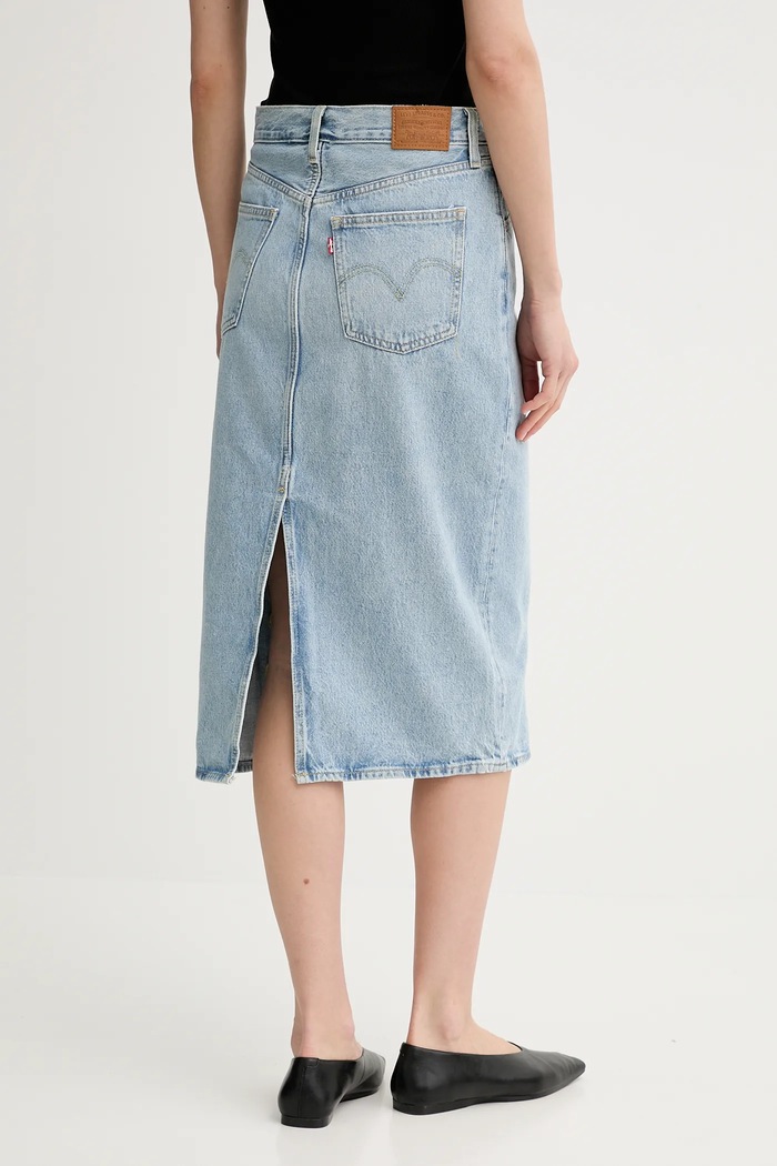 Îmbrăcăminte Levi's fusta jeans HR BACK SLIT SKIRT 001VH albastru