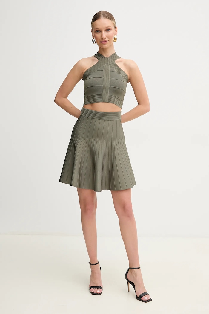 Guess spódnica OTTOMAN W5GD0U.Z2XY0 zielony SS25