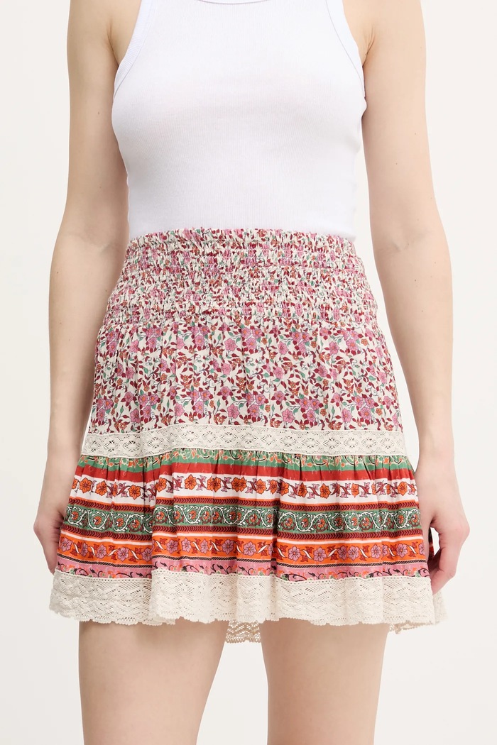 Sukňa Superdry kvetinový ružová W7210348A.F4C