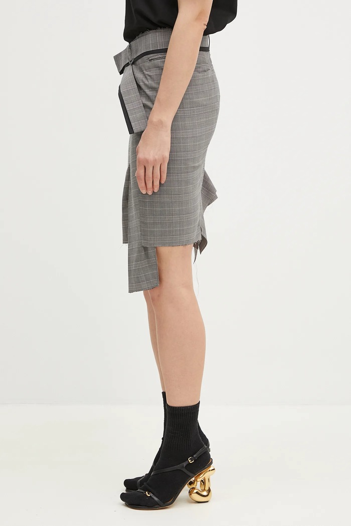 Sukňa s prímesou vlny Ottolinger Drape Pencil 123.300523.02 sivá SS25