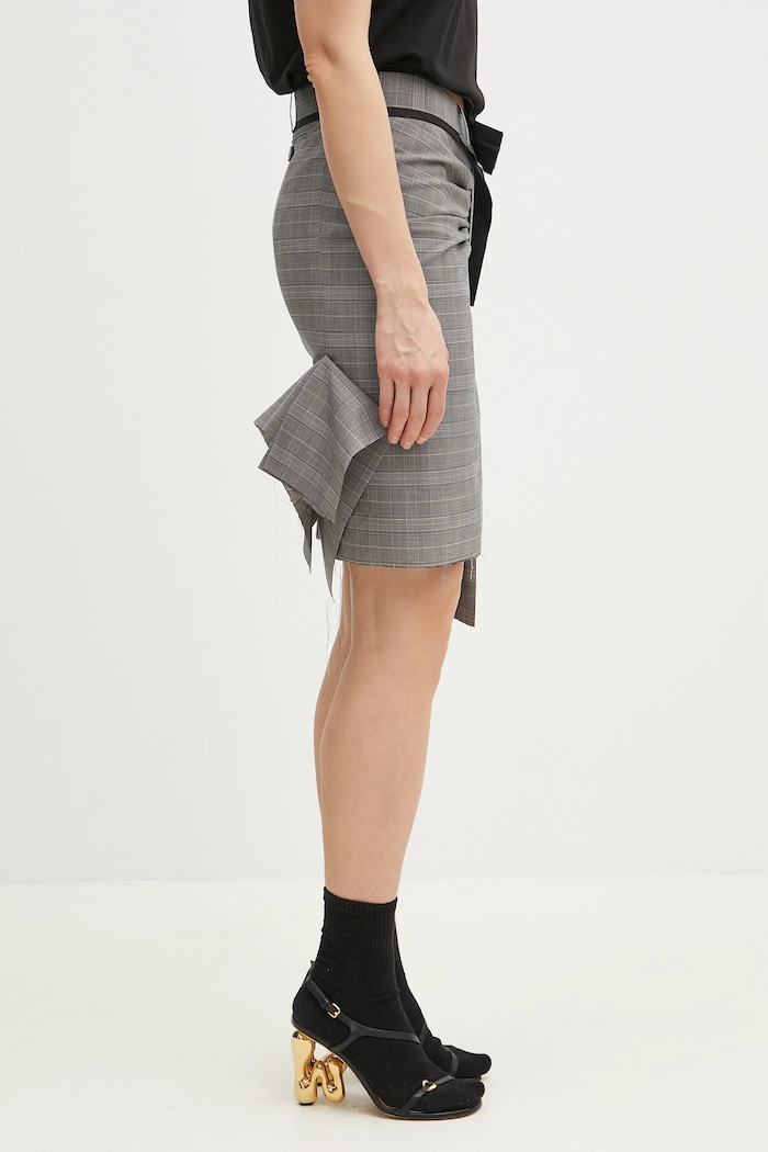 Sukňa s prímesou vlny Ottolinger Drape Pencil sivá 123.300523.02