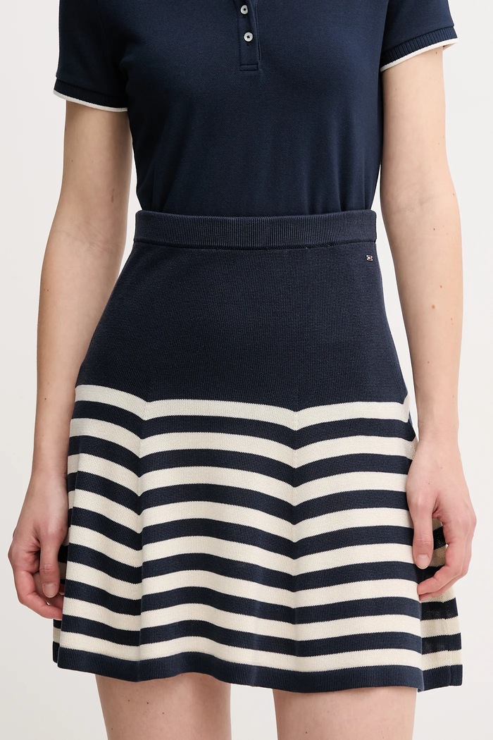 Tommy Hilfiger gonna in seta mini blu navy WW0WW44475
