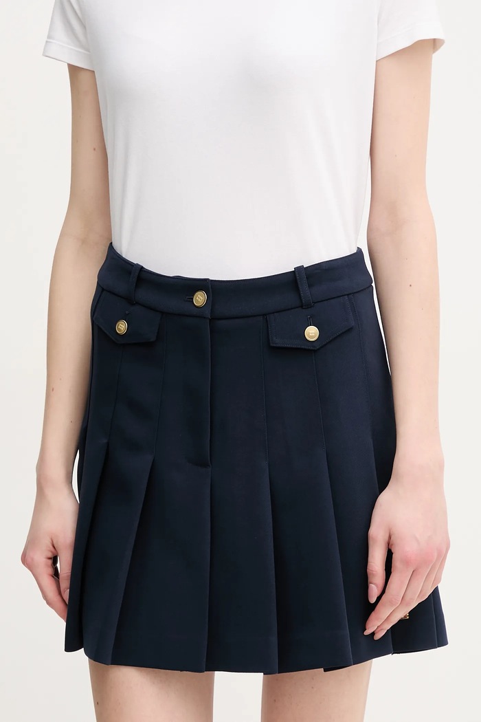 Sukňa Tommy Hilfiger látka tmavomodrá WW0WW44731