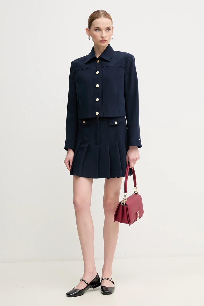 Sukňa Tommy Hilfiger WW0WW44731 tmavomodrá SS25