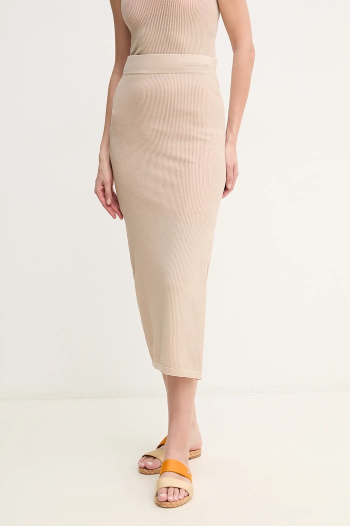 Sukňa Dkny pletenina béžová DJ5R0534