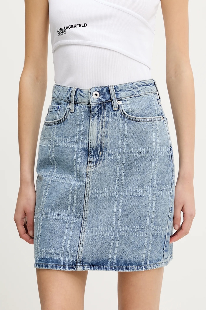 Džínová sukně Karl Lagerfeld Jeans mini modrá A2W12013
