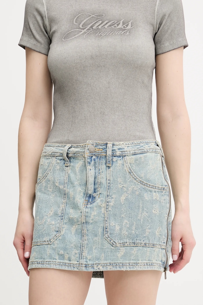 Guess Originals farmer szoknya sima kék W5GD1L.D5OTA