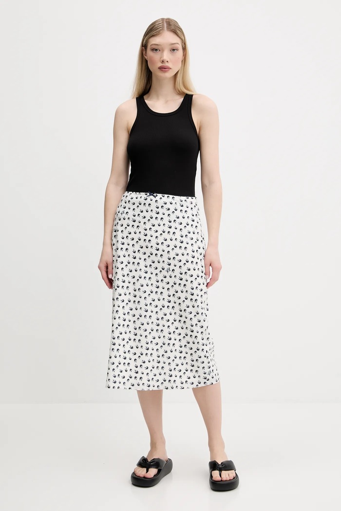 Tommy Jeans fustă DW0DW20272 bej SS25