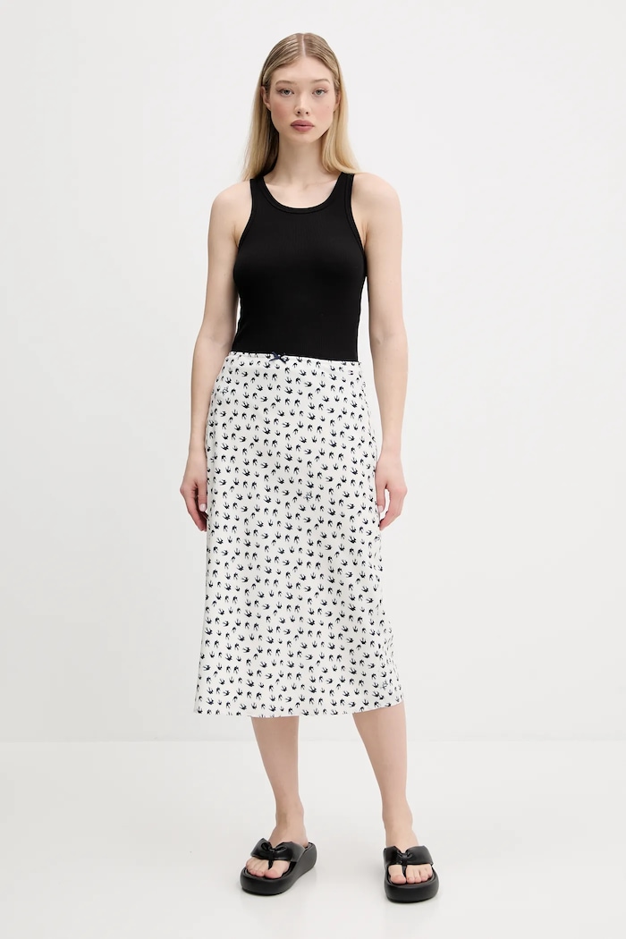 Tommy Jeans fustă DW0DW20272 bej SS25