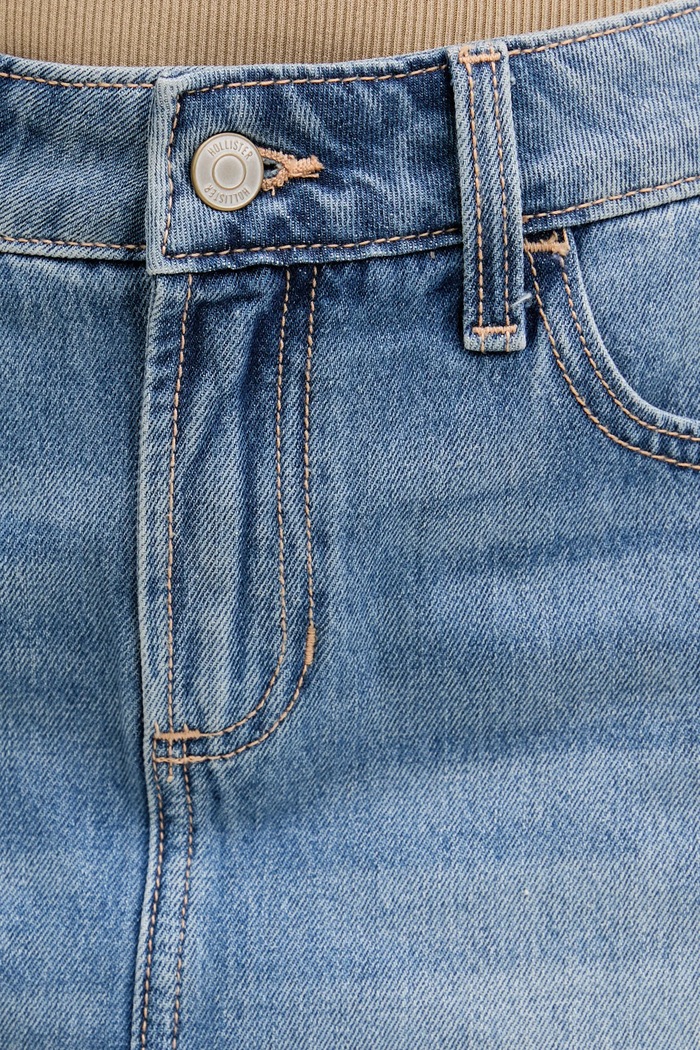 Bavlnená sukňa Hollister Co. KI343.5026.280 modrá