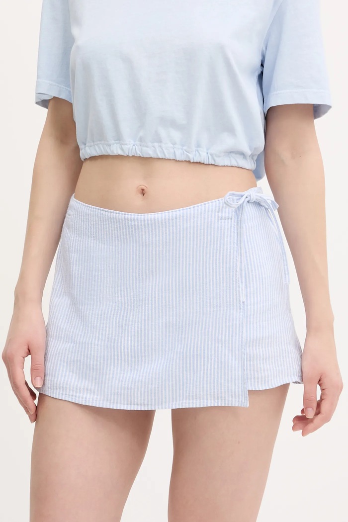 Lanena suknja Hollister Co. mini plava KI343.5027.104