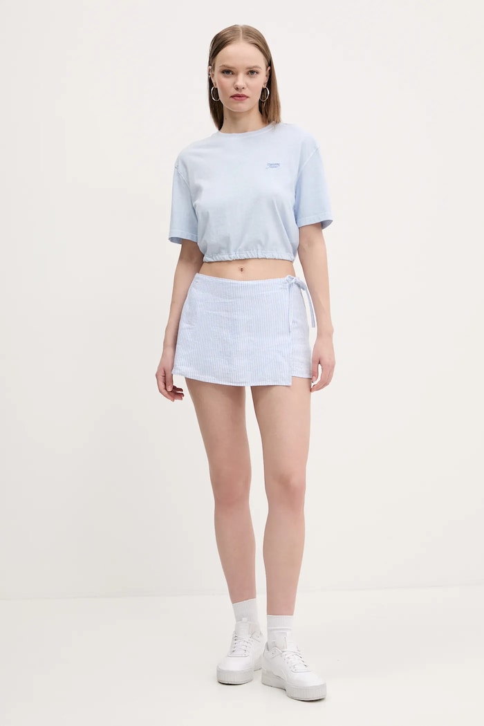 Lanena suknja Hollister Co. KI343.5027.104 plava SS25
