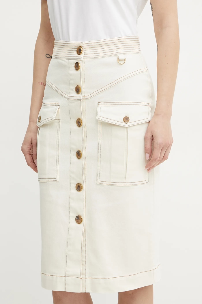 Marciano by Guess spódnica NAOMI z elastanem beżowy 5GGD08.7297A