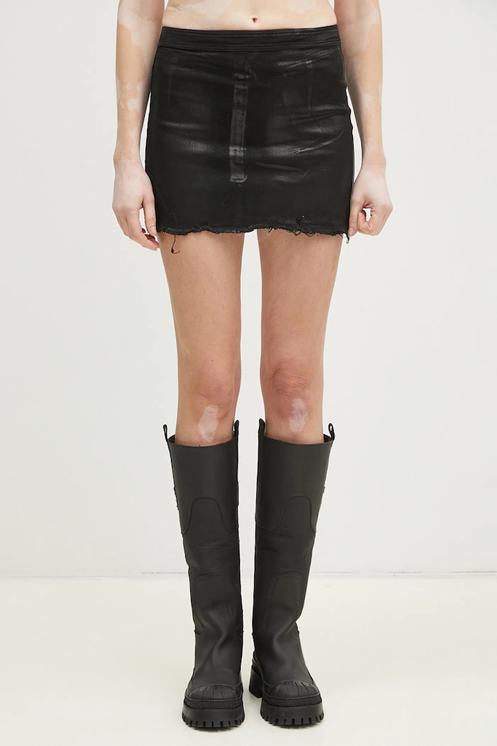 Rick Owens spódnica bawełniana Mini casual czarny DS01E3342.SCF