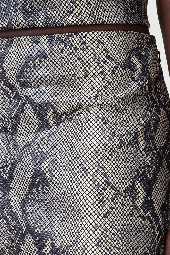 Kožená sukňa AllSaints RENAI viacfarebná W007RC