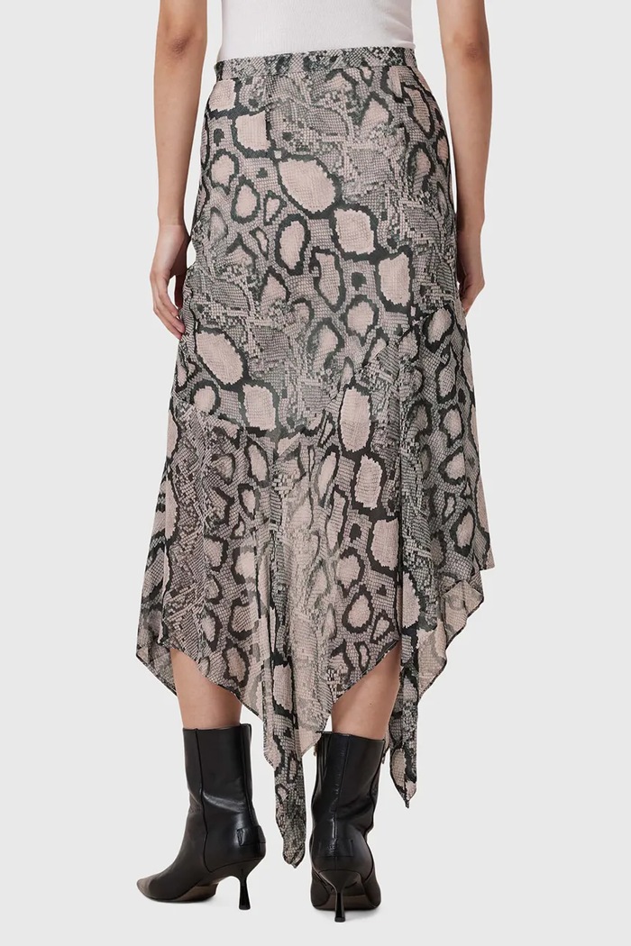 Sukňa s prímesou hodvábu AllSaints CASSIE viacfarebná W013RC