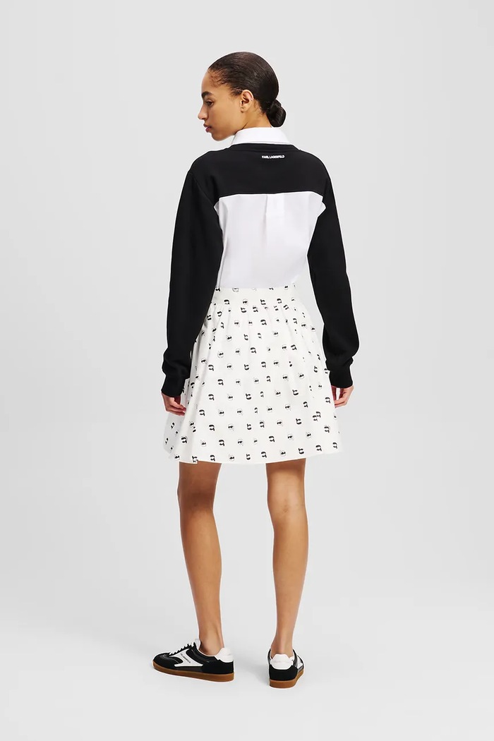 Pamučna suknja Karl Lagerfeld A2W12029 bijela SS25
