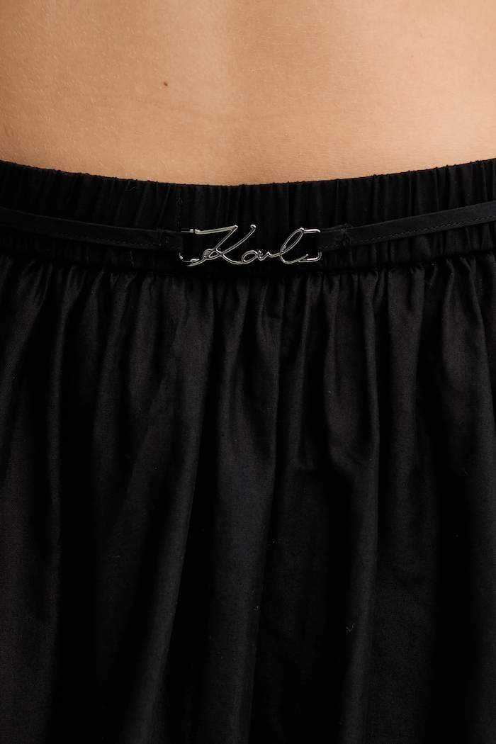 Βαμβακερή φούστα Karl Lagerfeld μαύρο A2W46043