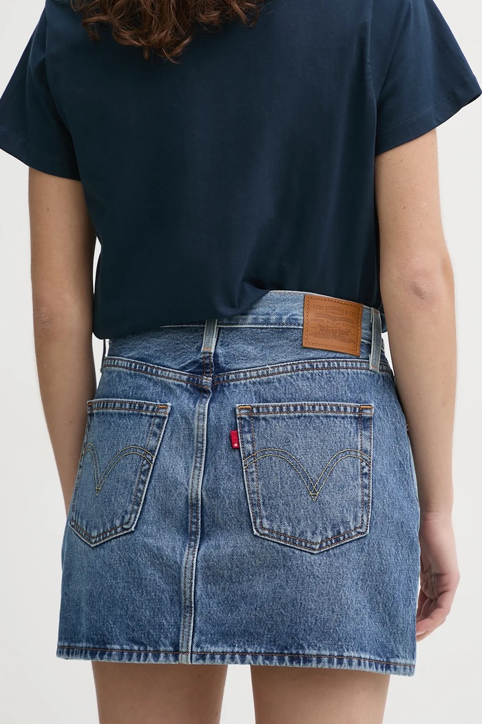 Odzież Levi's spódnica ICON SKIRT WESTERN YOKE 001VJ niebieski