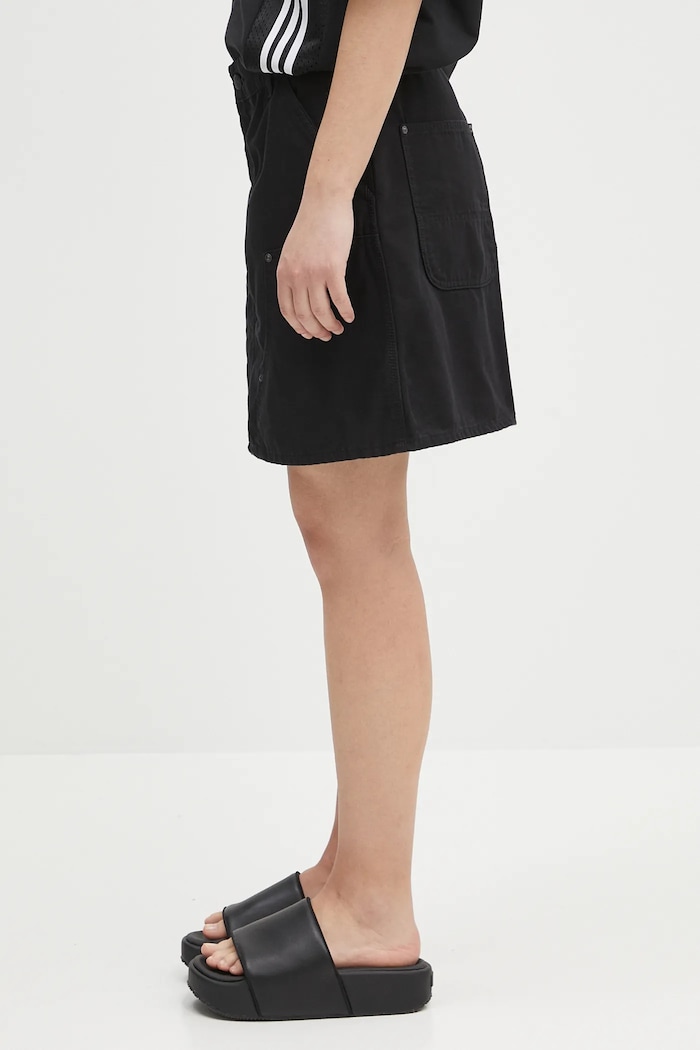 Carhartt WIP fustă jeans Maeve Double Knee Skirt I034836.8906 negru SS25