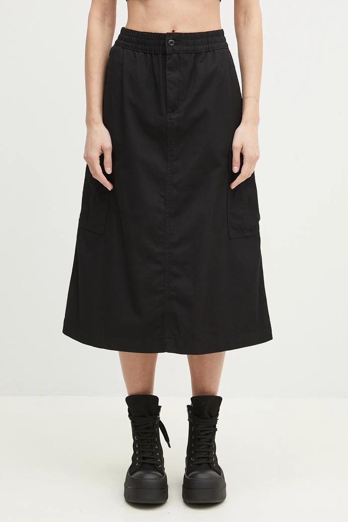 Carhartt WIP cotton skirt Jet Cargo Skirt A-line black I033148.8902