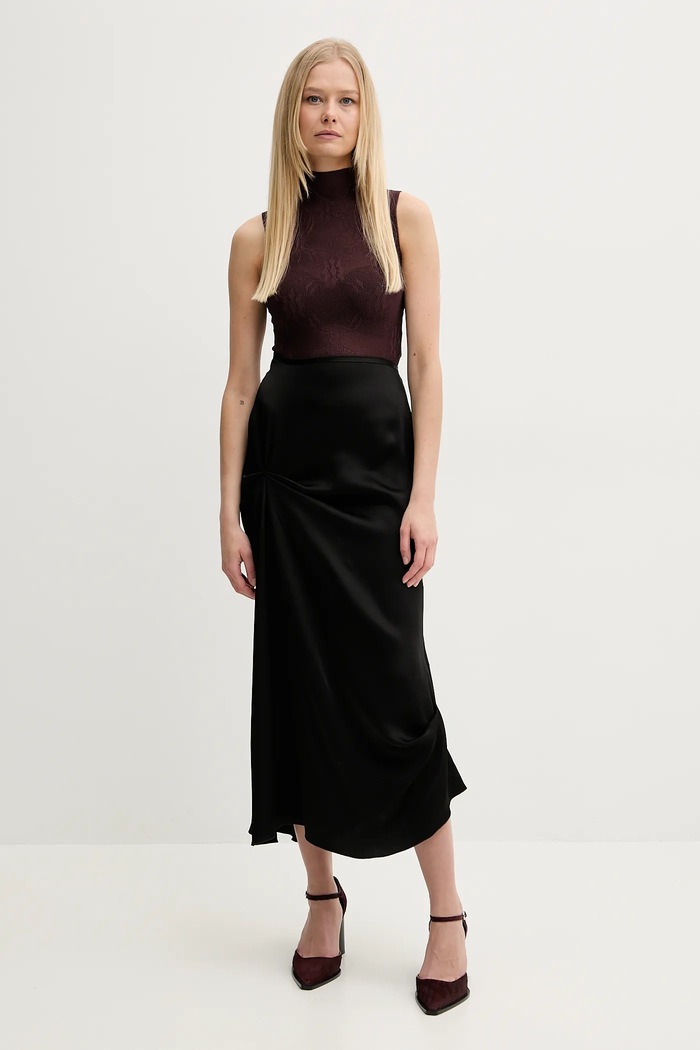 Sukňa Victoria Beckham 1225WSK006377A čierna SS25