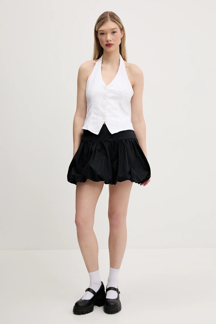 Bavlnená sukňa Abercrombie & Fitch KI143.5062.900 čierna SS25