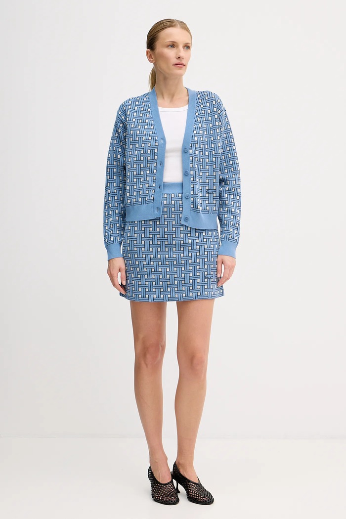Sukňa Kenzo FF52JU4733CO.64 modrá SS25