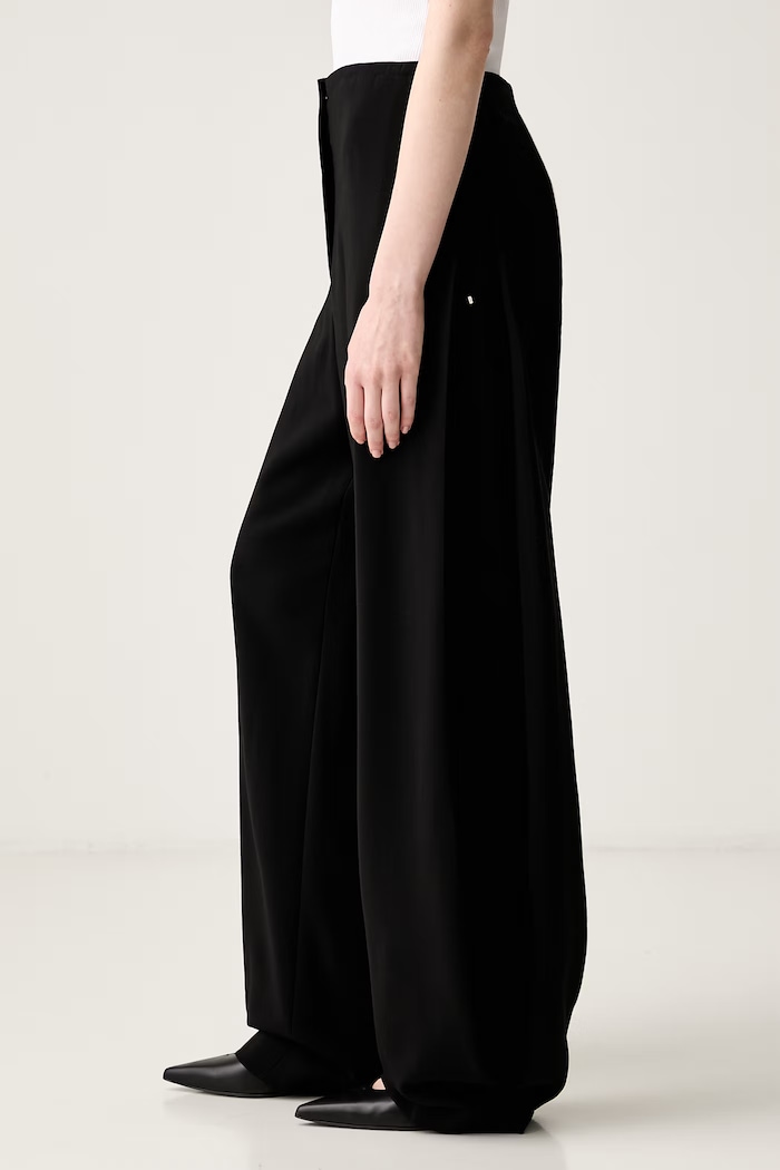 Sportmax Adelchi1234 spodnie z wiskozy damskie 2512131013600 czarny SS25