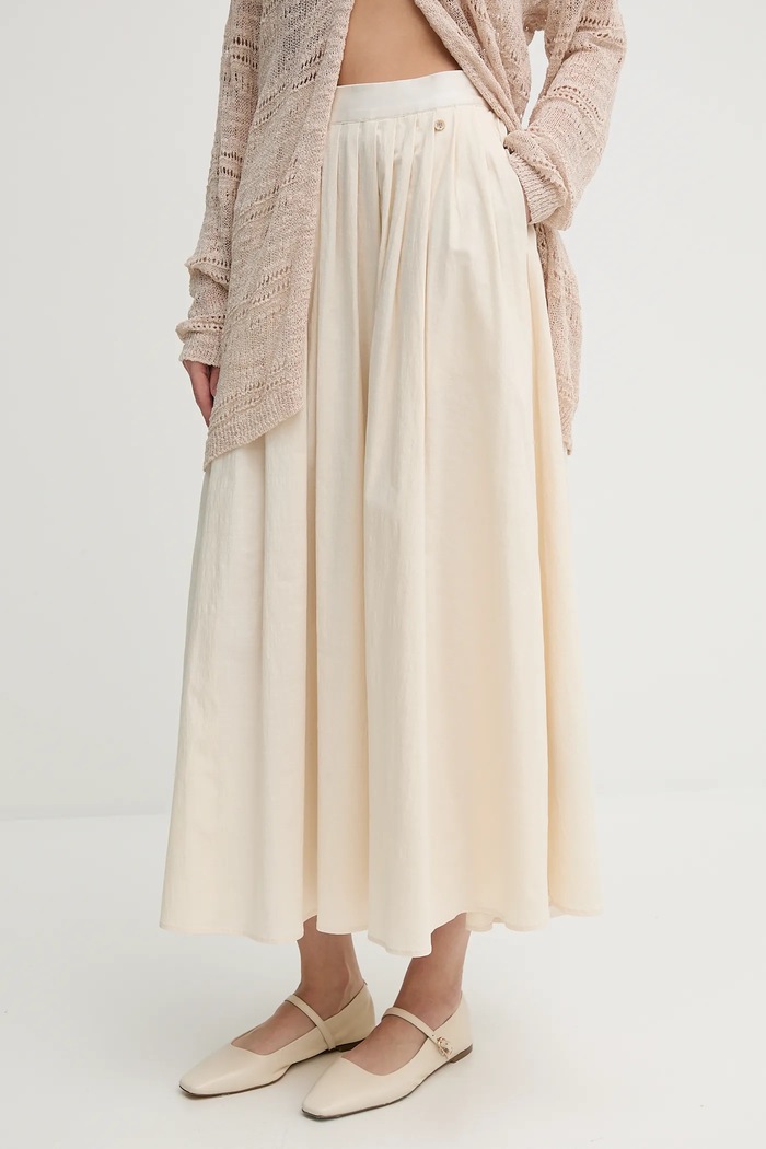 Pedro del Hierro spódnica z elastanem beżowy 7599300