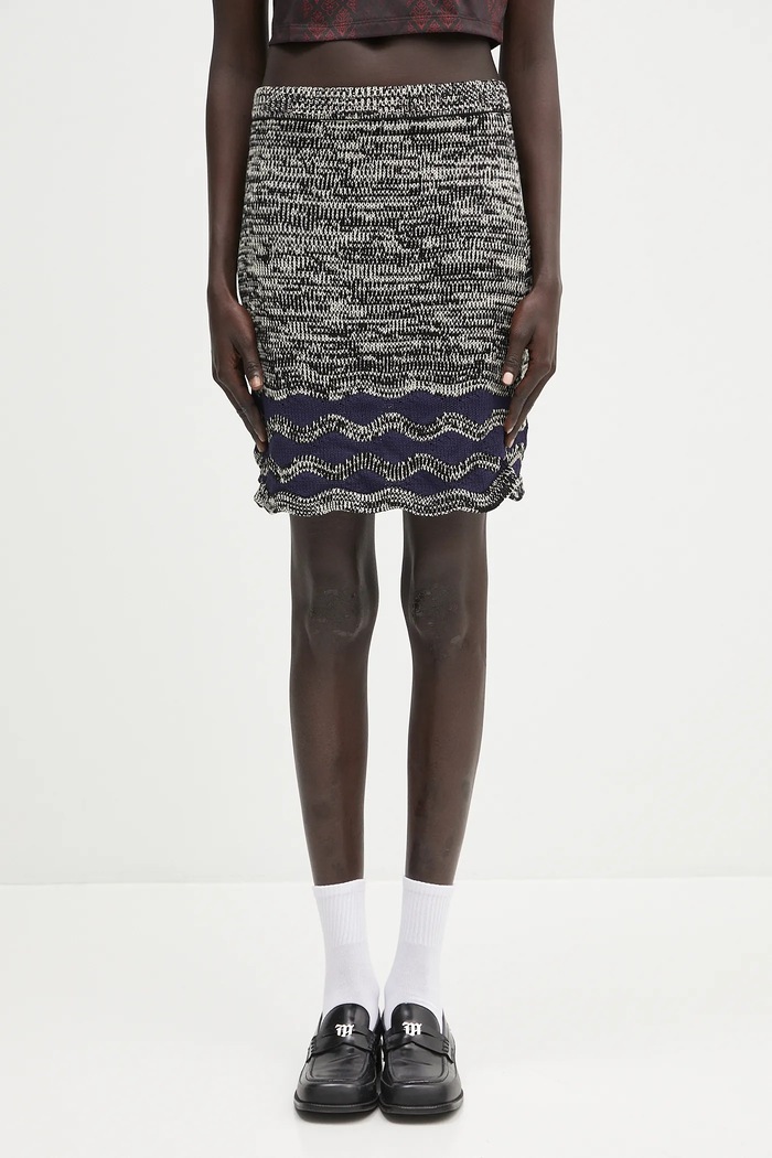 Wales Bonner skirt Shade Knit A-line navy WS25KN26.KN04.5100