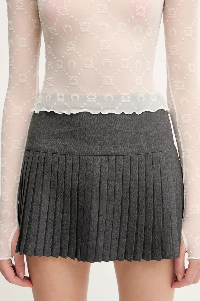 Marine Serre wool blend skirt Regenerated Tailoring Pleated gray WSK063A.DWOV0057