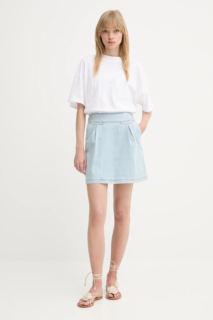 Rifľová sukňa MUNTHE UPALA 255121525502 modrá SS25