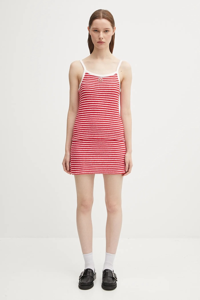 Sporty & Rich skirt Serif Logo Striped Terry Aline SK017602300ST67 red