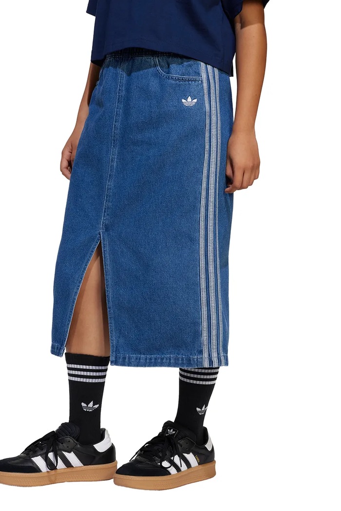 Dječja traper suknja adidas Originals pamuk plava JC7879