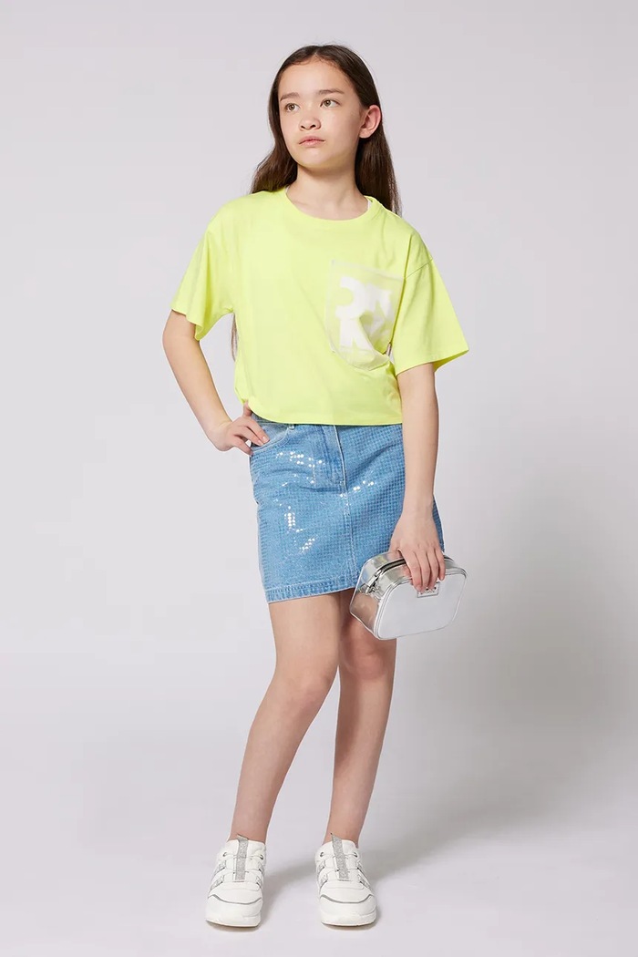 Παιδική τζιν φούστα Dkny τζιν μπλε D62259.114.150