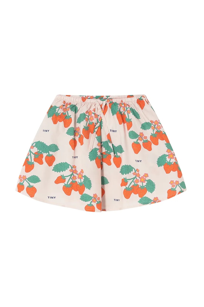Παιδική βαμβακερή φούστα Tinycottons STRAWBERRIES SKIRT SS25.165 ροζ SS25