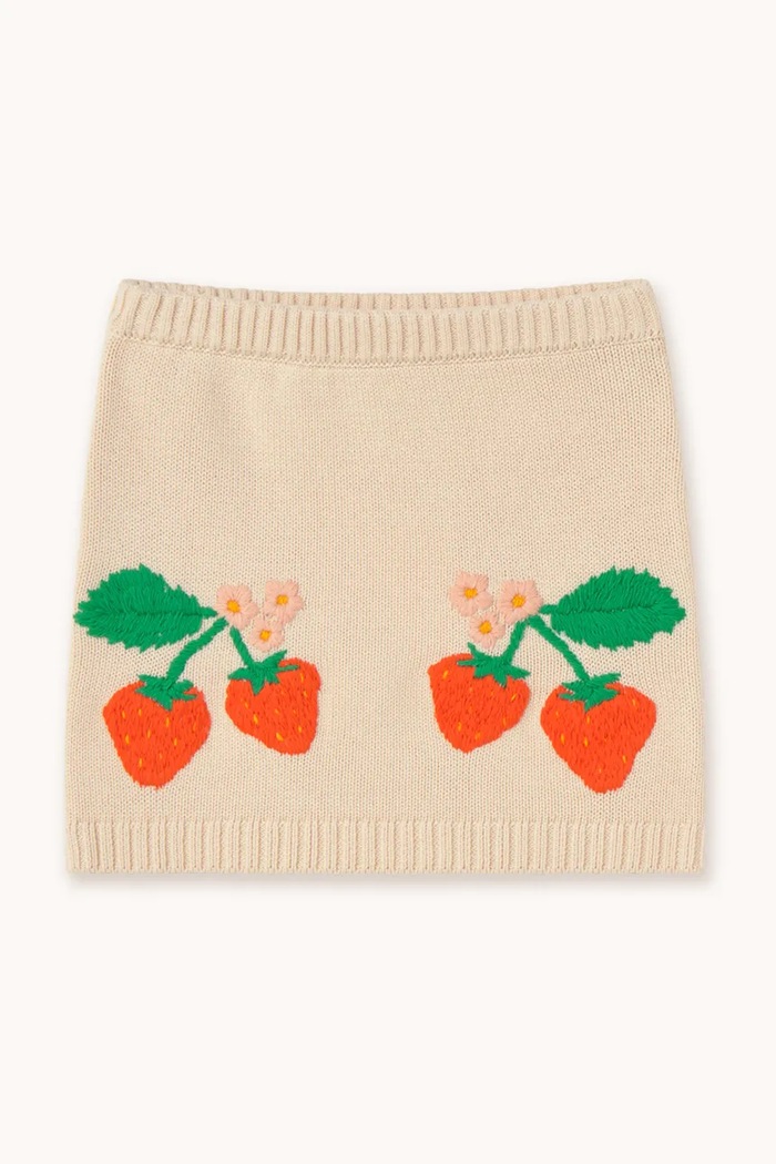 Tinycottons fusta din bumbac pentru copii STRAWBERRIES SKIRT SS25.305 bej SS25