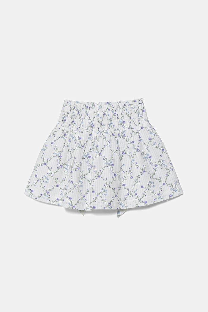 Dječje pamučna haljina United Colors of Benetton 40VFG0013.P.Seasonal bijela SS25
