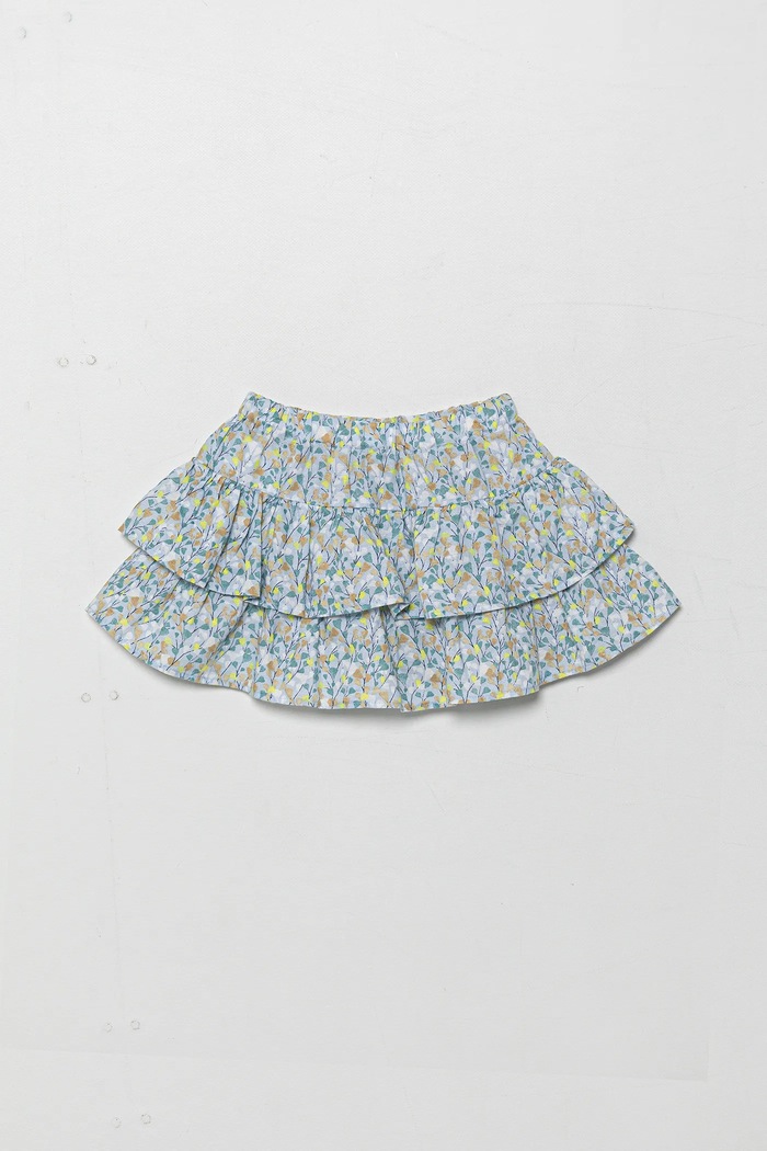 United Colors of Benetton spódnica lniana dziecięca rozkloszowany multicolor 4Q1NG0010.P.Seasonal