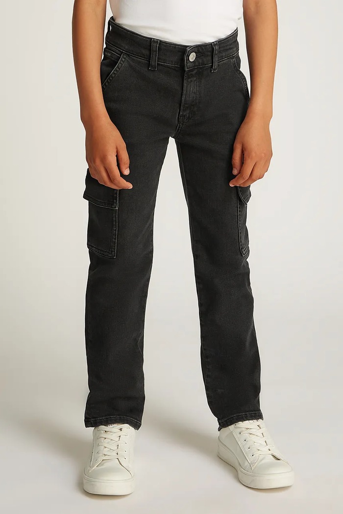 Calvin Klein Jeans gyerek farmer REG. STRGHT farmernadrág fekete IB0IB02300.PPYA