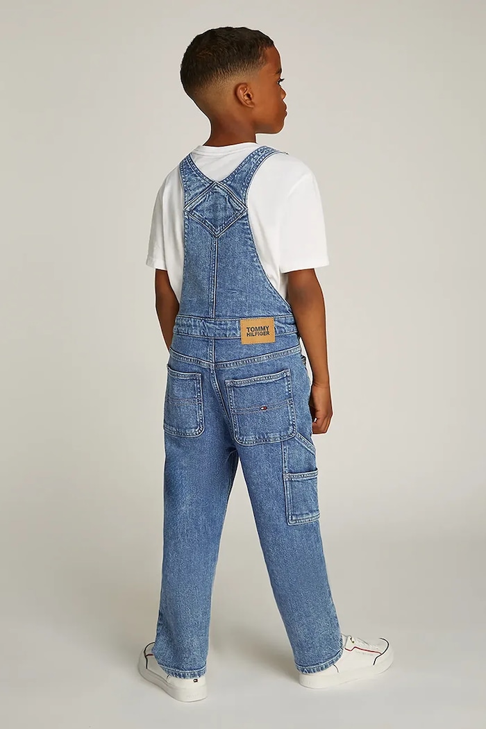 Dětské kalhoty na šle Tommy Hilfiger U CARPENTER modrá KS0KS00615.104.122.PPYA