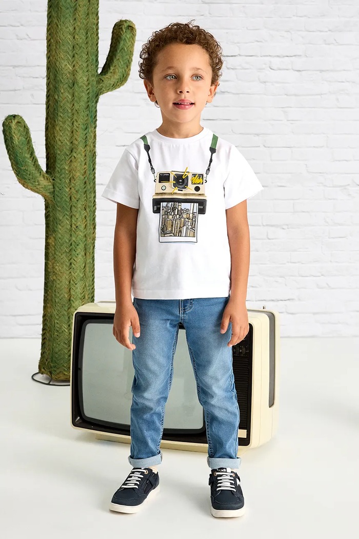 Dětské rifle Mayoral soft denim modrá 3567.5E.Mini.PPYA